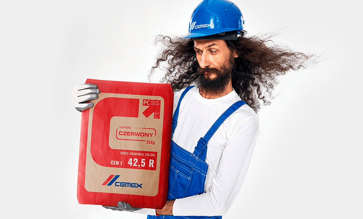 cement czerwony, cement workowany, cement cem i, cement cemex